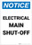 Notice: Electrical Main Shut-Off Portrait - Label