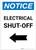 Notice: Electrical Shut-Off Portrait with Left Arrow - Label