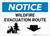 Notice: Wildfire Evacuation Route with Down Arrow Landscape - Label
