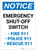 Notice: Emergency Shut-Off Switch - Police/Fire/Rescue 911 Portrait - Label