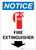 Notice: Fire Extinguisher with Down Arrow with Icon Portrait - Label