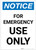 Notice: For Emergency Use Only Portrait - Label
