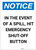 Notice: In The Event Of A Spill Hit Emergency Shut-Off Button Portrait - Label