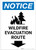 Notice: Wildfire Evacuation Route with Down Arrow and Icon Portrait - Label
