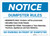 Notice: Dumpster Rules Landscape - Label