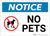 Notice: No Pets Landscape - Label