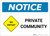 Notice: Private Community with No Outlet Icon Landscape - Label