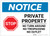 Notice: Private Property - No Turn Around/Trespassing/Outlet Landscape - Label