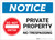 Notice: Private Property - No Trespassing with Icon Landscape - Label