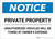 Notice: Private Property - Unauthorized Vehicles Will Be Towed At Owner Expense Landscape - Label