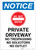Notice: Private Driveway - No Trespassing/Solicitors/Outlet Portrait - Label