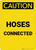 Caution: Hoses Connected Portrait - Wall Sign