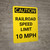 Caution: Railroad Speed Limit 10 MPH Portrait - Wall Sign