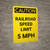 Caution: Railroad Speed Limit 5 MPH Portrait - Wall Sign