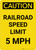 Caution: Railroad Speed Limit 5 MPH Portrait - Wall Sign