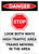 Danger: Look Both Ways/High Traffic Area - Trains Moving in The Area Portrait - Wall Sign