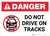 Danger: Do Not Drive on Tracks Light Rail ANSI Landscape - Wall Sign