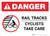 Danger: Rail Tracks - Cyclists Take Care ANSI Landscape - Wall Sign