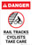 Danger: Rail Tracks - Cyclists Take Care ANSI Portrait - Wall Sign