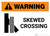 Warning: Skewed Crossing with Icon 1 ANSI Landscape - Wall Sign