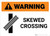 Warning: Skewed Crossing with Icon 2 ANSI Landscape - Wall Sign