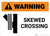 Warning: Skewed Crossing with Icon 4 ANSI Landscape - Wall Sign