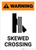 Warning: Skewed Crossing with Icon 1 ANSI Portrait - Wall Sign