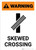 Warning: Skewed Crossing with Icon 2 ANSI Portrait - Wall Sign