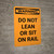 Warning: Do Not Lean Or Sit On Rail Portrait - Wall Sign