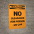 Warning: No Clearance For Person On Car Portrait - Wall Sign