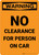 Warning: No Clearance For Person On Car Portrait - Wall Sign