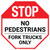 Stop - No Pedestrians, Fork Trucks Only - Floor Sign
