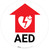 AED with Icon and Arrow - Floor Sign