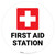 First Aid Station with Icon - Floor Sign