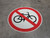 No Bicycles Floor Sign