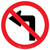 No Left Turn Sign Floor Sign