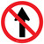 No Straight Thru Sign Floor Sign