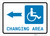 ADA Accessible Changing Area Left Arrow with Icon Landscape - Wall Sign
