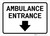 Ambulance Entrance Below with Arrow Landscape - Wall Sign
