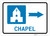 Chapel Right Arrow with Icon Landscape - Wall Sign