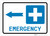 Emergency Left Arrow with Icon Landscape - Wall Sign