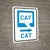 CAT Right Arrow with Icon Portrait - Wall Sign