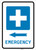 Emergency Left Arrow with First Aid Symbol Portrait - Wall Sign