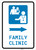 Family Clinic Right Arrow with Icon Portrait - Wall Sign