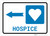 Hospice Left Arrow with Icon Landscape - Wall Sign