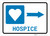 Hospice Right Arrow with Icon Landscape - Wall Sign