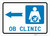 OB Clinic Left Arrow with Icon Landscape - Wall Sign
