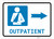 Outpatient Right Arrow with Icon Landscape - Wall Sign