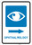 Ophthalmology Right Arrow with Icon Portrait - Wall Sign