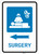 Surgery Left Arrow with Icon Portrait - Wall Sign